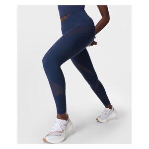 Sweaty Betty Navy Blue Mesh 7/8 Workout Leggings For Women NWT